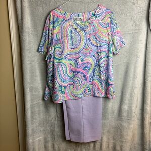 NWOT Alfred Dunner Two Piece PXL Top Size 16  Pants Women’s Easter Old Money